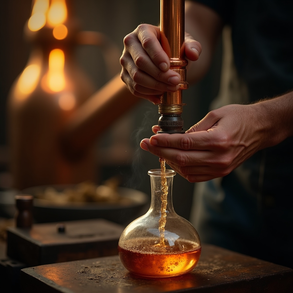 Demonstrație practică de distilare tradițională a țuicii la cazanul de aramă